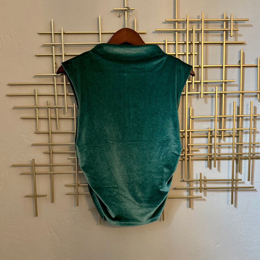 Target Green Velvet Feel Ruched Sleeveless Top